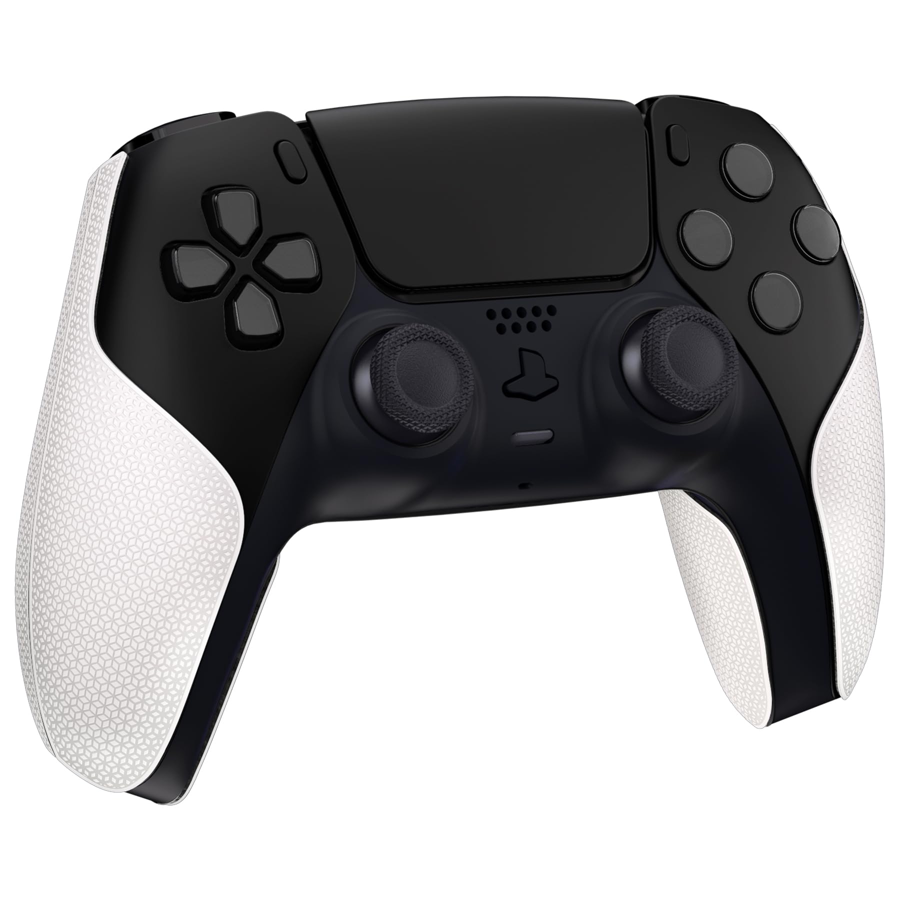 PlayVital Premium Grip for ps5 Wireless Controller, Split Design Anti-Skid Soft Hexagonal Diamond Textures Sweat-Absorbent Handle Grips Protector for ps5 Controller – White