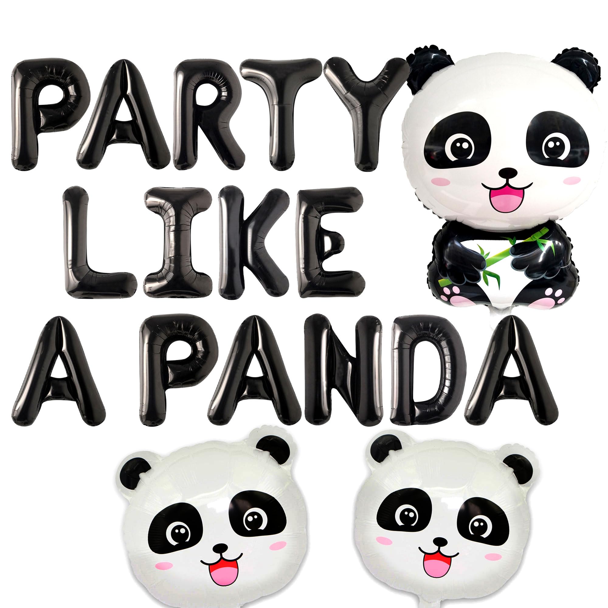 Photo 1 of ***PARTIAL SET, MISSING PANDAS - PRICE ADJUSTED*** JeVenis Party Like A Panda Balloon Party Like A Panda Banner Panda Birthday Decoration Panda Party Decoration Panda Party Supplies Panda Balloon