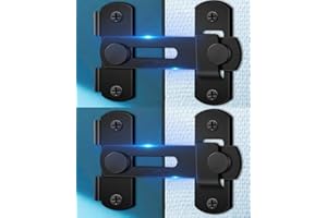 EVERPLUS Barn Door Lock Gate Latch - 2 Pack Door Latch Flip Door Latch Lock for Outdoor Wooden Fence Gates, Small Sliding Door Latches Hardware Fit Screen Closet Bathroom Cabinet French Doors Security, Black