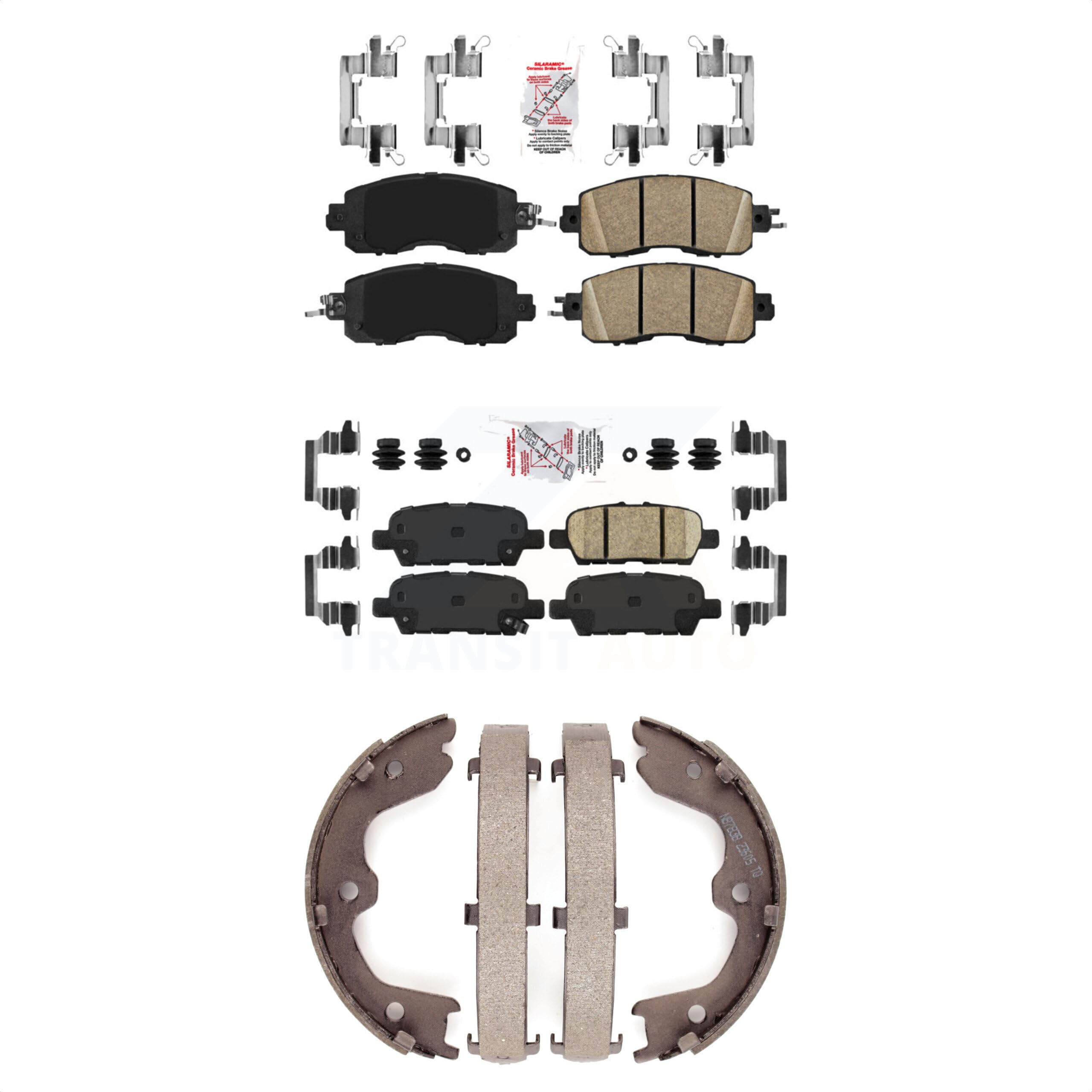 Transit Auto Front Rear Ceramic Disc Brake Pads Kit