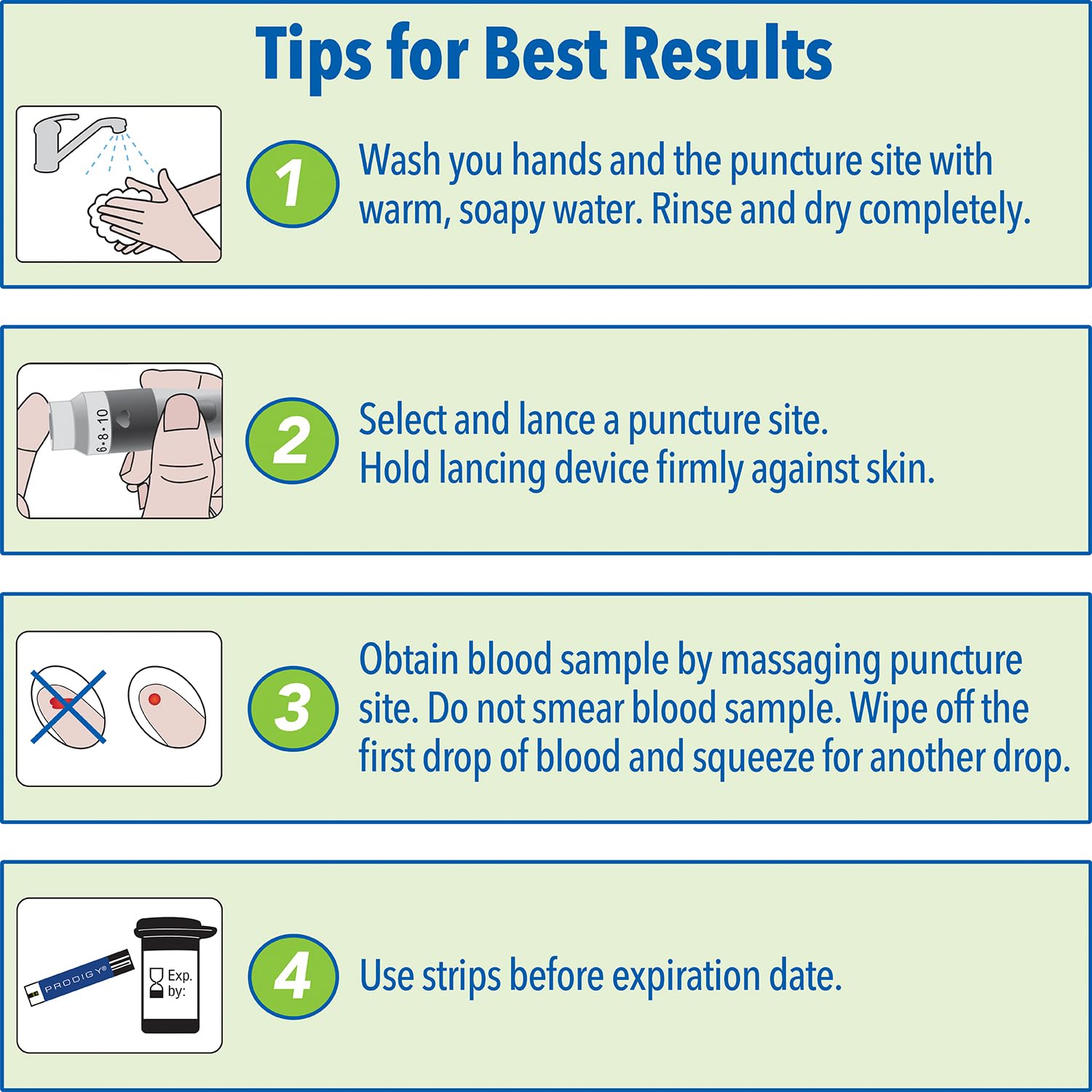 PRODIGY 10400 No Coding Blood Glucose Test Strips for Diabetes, Box of 50 Strips, Compatible with PRODIGY AutoCode, Pocket & Voice Blood Glucose Monitoring Systems