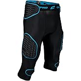Champro Bull Rush 7-Pad Girdle Adult 2XL Black, Optic Blue