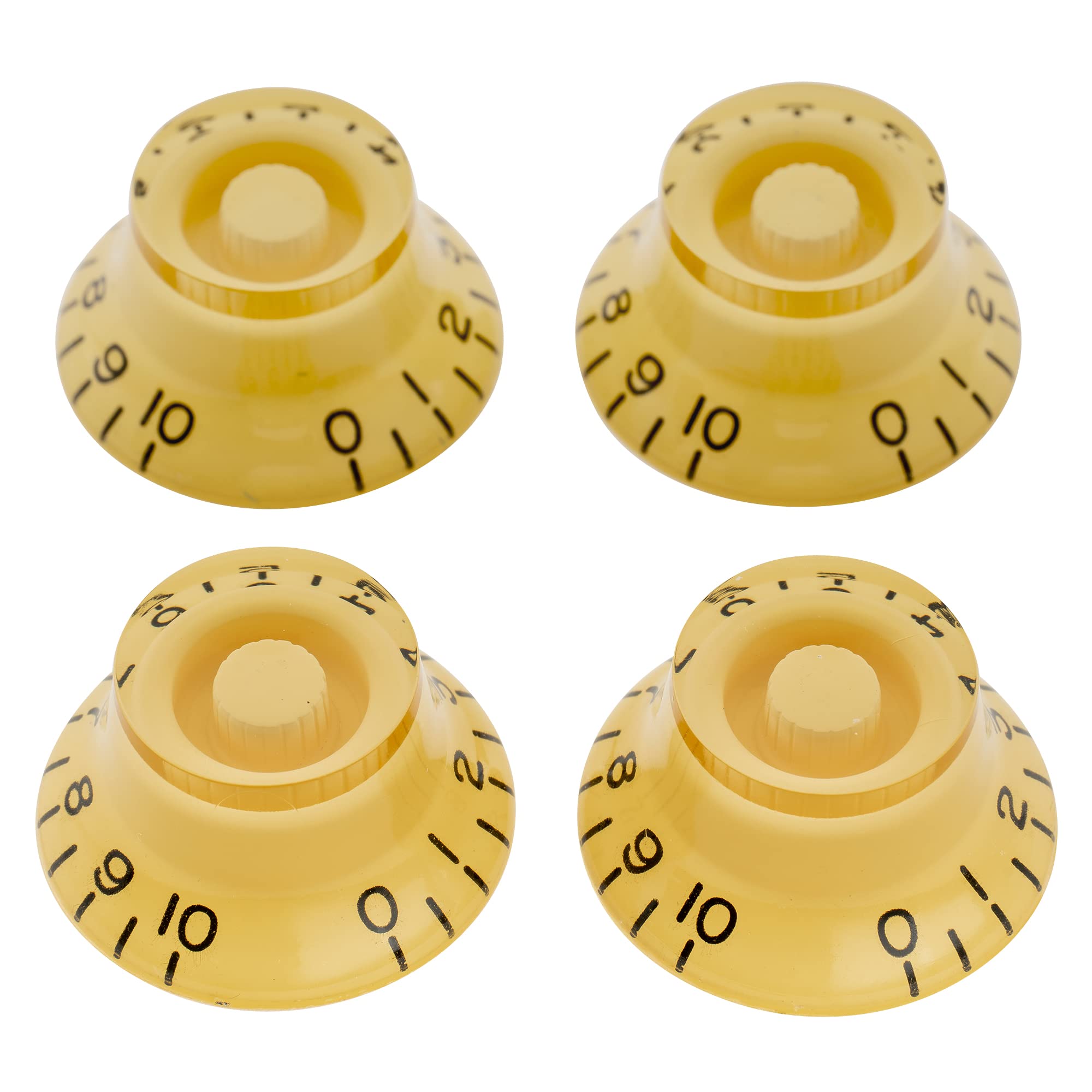 Musiclily Pro Metric Size 18 Splines Guitar Bell Top Hat Knobs for Epiphone Les Paul SG Style, Cream (Set of 4)