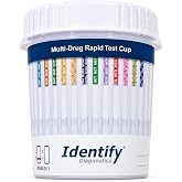 Identify Diagnostics 12 Panel At Home Drug Test Kit, Urine Cup - 5 Pack | 12 Panel Urine Drug Test Cup Includes: Marijuana Drug Test, THC Tests for Home, Cocaine Drug Test, MDMA Test, Drug Screening
