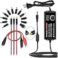 72W Power Supply Adjustable DC 3V ~ 36V Variable Universal Switching AC/DC Adapter AC to DC Converter with LED Voltage Display and 16 Tips, for 3V to 36V Household Electronics - 2000mA Max