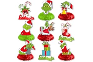 GOLLICCE 9 Pcs Christmas Decorations Christmas Party Centerpiece Honeycomb Table Toppers for Party Home Decorations