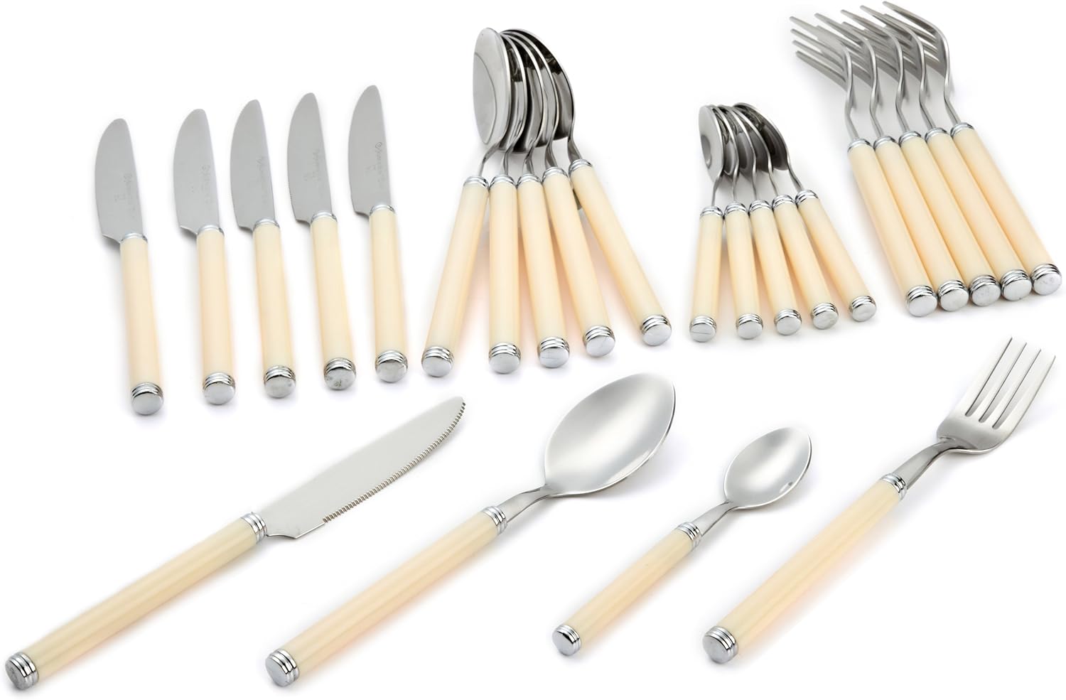 LeBrun 24Piece Azale Classic FrenchStyle Cutlery Set, Ivory Amazon