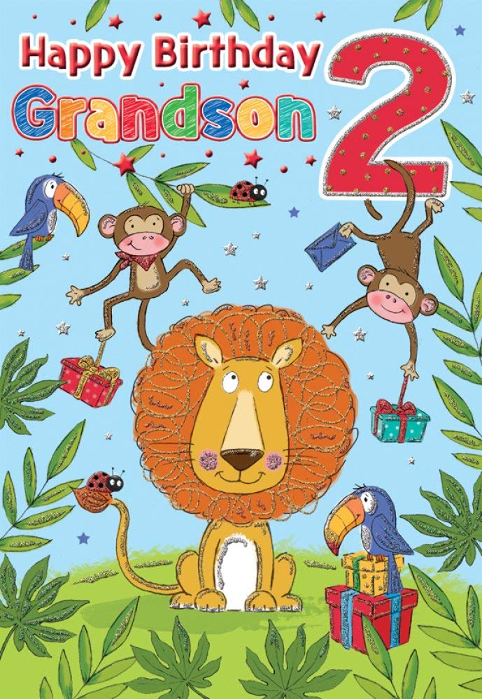 Regal Publishing Milestone Age Birthday Card Age 2 Grandson - 9 x 6 inches, Blue