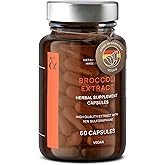 CLAV Broccoli Sprout Extract Capsules - Premium Sulforaphane Supplement with 100mg Sulforaphane - Antioxidant - 60 Broccoli Pills - Made in Germany