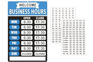 LOYINLO Business Hours Sign,Opening Hour Sign Kit,Changeable Store Hours Sign,Hours of Operation Signs for Business,Open Sign with Hours,Ideal Signs for Any Business,Store or Office（Blue,8”x 12”-PVC ）