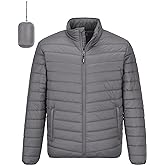 Outdoor Ventures Men's Lightweight Packable Puffer Winter Jacket Insulated Puffy Coat for Snow Ski Hiking Travel