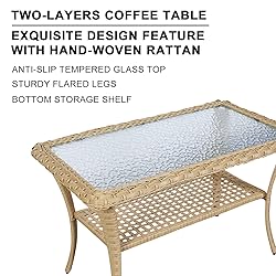 HUMMUH 5-Piece Patio Furniture Wicker Outdoor