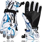 Comfoex Kids Waterproof Ski Gloves Boys Girls Winer Snow Thermal Windproof Snowboard Gloves for Cold Weather