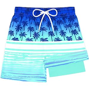 Sarfel Boys Swim Trunks with Compression Liner Kids Swimsuits Boys Bathing Suit Kids Board Shorts Teen Boy Quick Dry Shorts