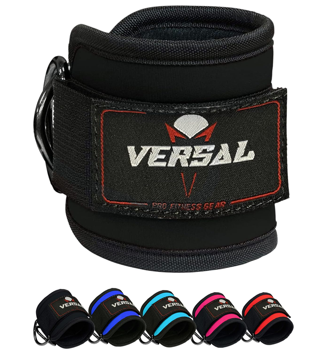 VERSAL Ankle Straps for Cable Machines Multi-Gym Attachment, Ankle Cuff Women Men 7mm Padded Weight Lifting Ankle Strap for Kickbacks, Glute Workouts, Leg Extensions, Hip Abductors