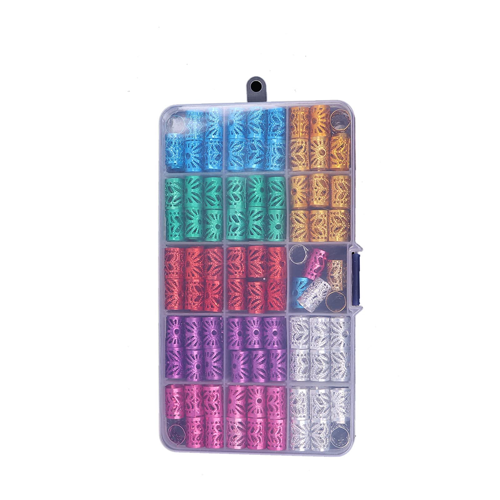 170Pcs Hair Jewelry Rings, Alloy Hair Coil Hair Accessories Hair Braid Rings and Cuffs Decorations Pendants with Box, Hair Dreadlocks Beads for Women Braids Clips