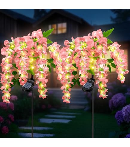 AMZSTAR Solar Daisy Flower Decorative Garden Stake Lights, 28 LED