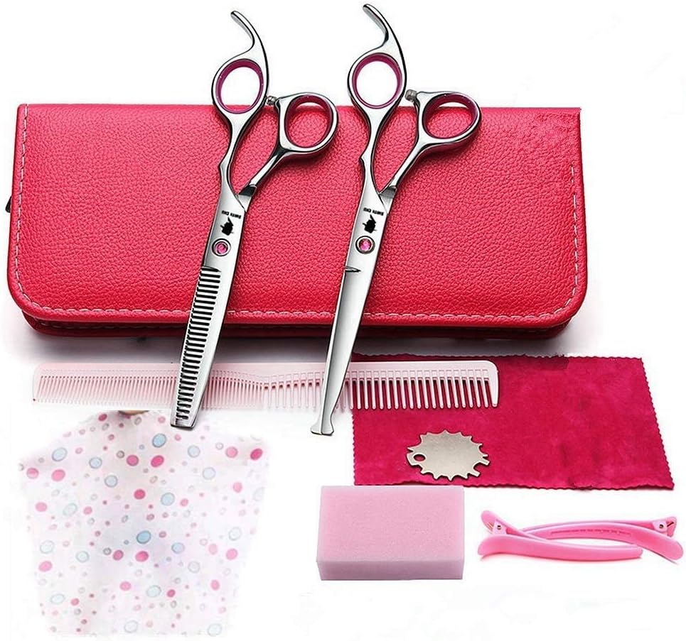 6.0" Professional Barber Rounded Tip Safety Scissors Set - Kids Haircut Salon Cape - Baby Hairdressing Shear for Young Mother