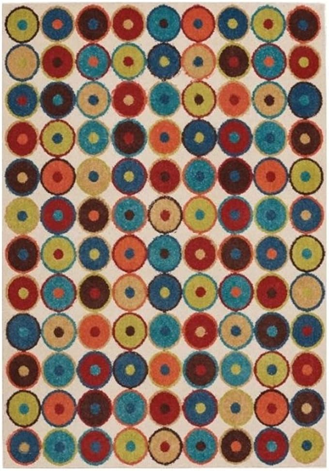 JJCDKL Alfombra Multicolor con patrón de círculo para Dormitorio