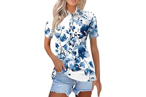 FQZWONG Deals of The Day Clearance Womens Summer Tops Polo Shirts for Women Ladies Button Down Blouses Short Sleeve Tshirts