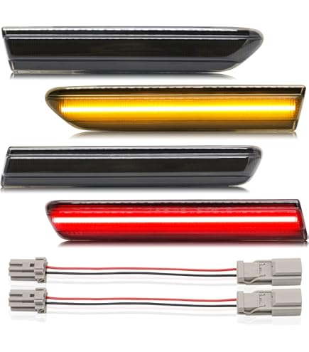 Pair Of Smoked White LED Side Marker Lights For 2004-2008 Acura TL - Front Left & Right - DOT/SAE Certified