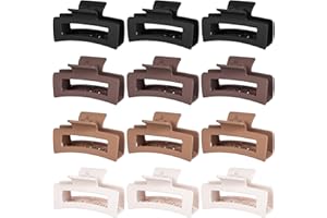 12 Pack Hair Clips for Women, Medium Claw Clips for Thin Thick Hair, Strong Hold Matte Finish – Brown