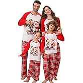 Onancehim Family Christmas Pajamas Matching Sets Xmas Pajamas for Women/Men/Couples, 2 Piece Christmas Pjs Matching Set