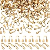 PH PandaHall 100pcs 304 Stainless Steel Wire Guardian, Golden U-Shape Cable Protector Wire Guard Loops Thread Protector for Earring Bracelet Necklace Pendants Jewelry DIY Crafts Making, Hole 0.7mm