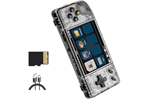 DORITENEY RG28XX Retro Video Handheld Game Console Linux OS Game Player 64G TF Card 5500+ Games 3100mAh Battery Compatible with Bluetooth and WiFi(Black Transparent)