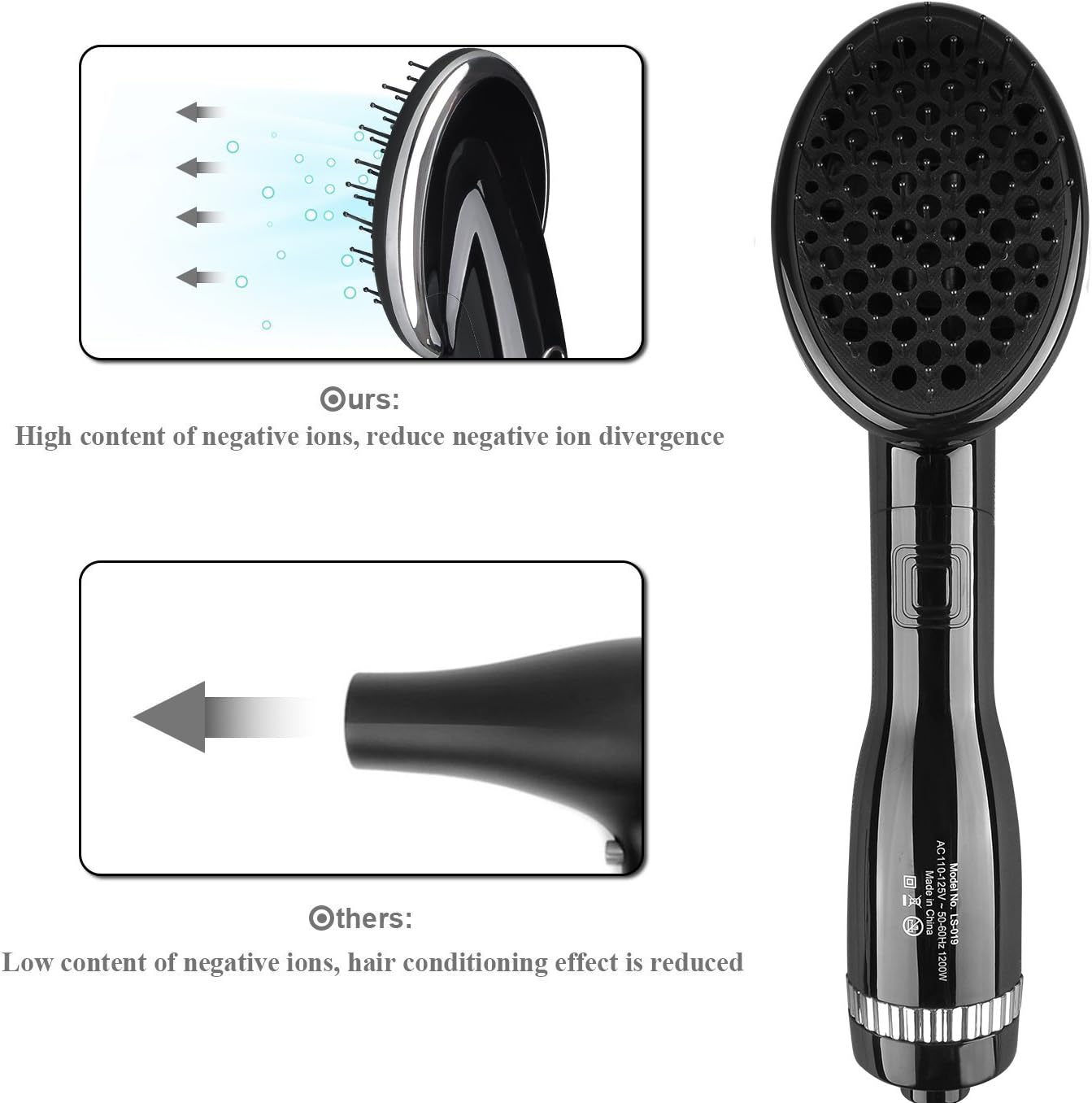 glatteisen burste warmluftburste glattburste ionen haartrockner fur trockenes nasses haare