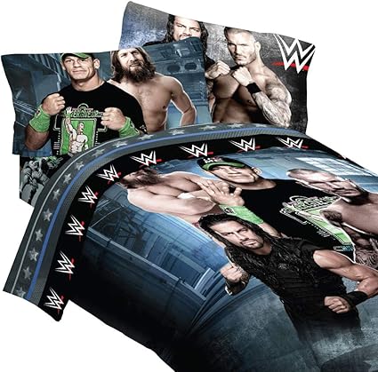 Amazon Com Wwe 4 Pc Twin Superstars Comforter Sheet Set