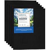 Black Canvases for Painting Pre Primed 100% Cotton White Blank Canvas Boards for Painting 8x10 Inch 6-Pack, Art Paint Canvas Panels for Acrylic Oil Watercolor Tempera Paints