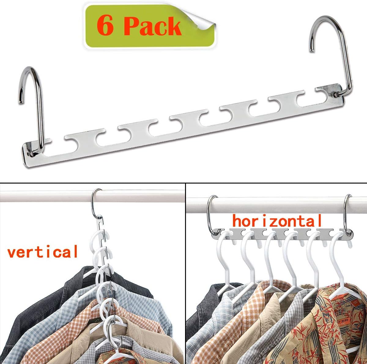 CBTONE 6 Pack Closet Space Saving Hangers, MultiPurpose