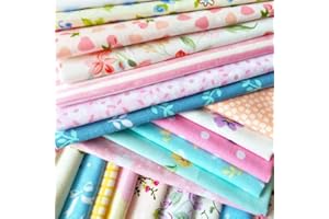 flic-flac 50pcs 10 x 10 inches (25cmx25cm) Cotton Fabric Squares Quilting Sewing Floral Precut Fabric Square Sheets for Craft