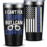 Fufandi Police Officer Gifts - Academy Graduation Gifts for Police -Birthday Fathers Day Gift for Dad, Men, Policeman - Tumbler Cup 20oz