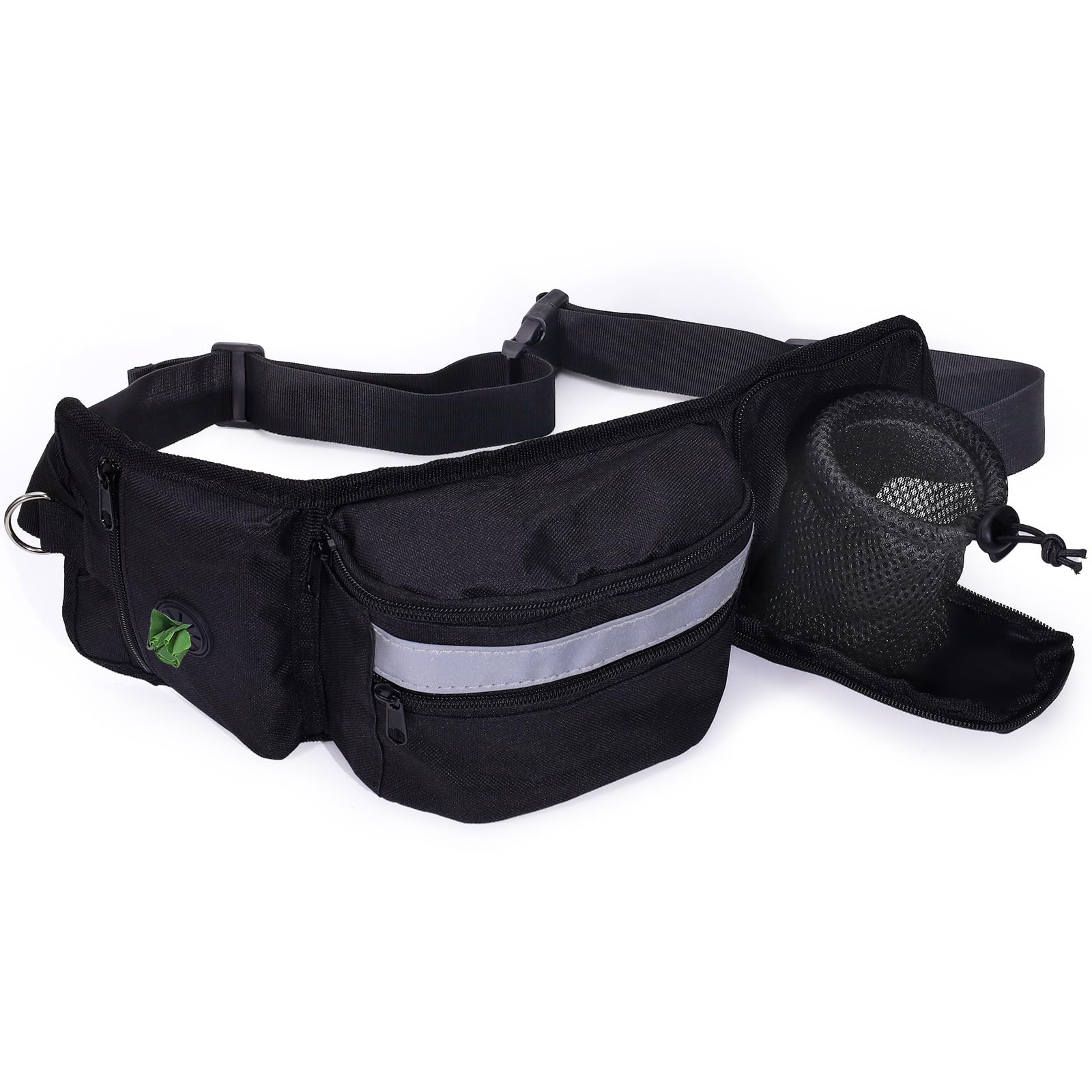 Realand Dog Treat Pouch Dog Walking Fanny Pack, Treat Pouches for Pet Training with Waist Belt, Treat Bag for Dog Training Treat Pouch, Dog Treat Bags Training Pouch, Black
