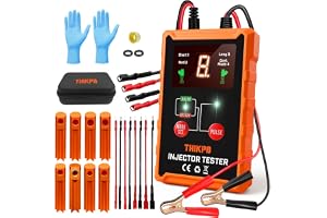 Universal Fuel Injector Tester and Cleaner Tool Kit, DIY Cleaning Tool Kit | with 8 Size Cleaning Adapters, 8 Pulse Modes, 4 Wires Dual Channel for 2 Fuel Injectors Simultaneously Test, 12V/5V Output