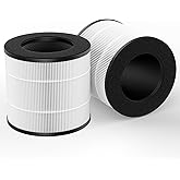 2 Pack AC300 Replacement Filter Compatible with Purivortex AC300 Air Purifiers, 3-Stage High Efficiency Filter, White