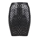 HLBandage Leather Metallic High Waist Bandage Skirt(XXL,Black)