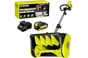 LITEKON 40V Brushless Cordless Snow Shovel, 13-Inch Electric Snow Blower with 4.0Ah Batteries & Charger, Battery-Powered Snow Removal with 25FT Throw Distance for Patio, Deck, Driveway