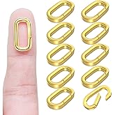 OHINGLT 10Pcs Carabiner Clip Pendant Clasps – 18K Gold Necklace Clasp and Closures, Bracelet Charm Connector for Women