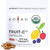 KOYAH - Fruit-C - Organic Vitamin C Capsules - 130 mg Vitamin C (140% Daily Value) from Freeze-Dried Fruit - 60 Capsules