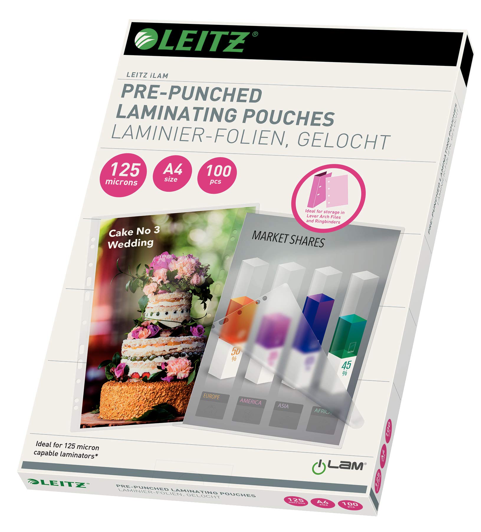 Leitz iLAM A4 125 Micron Pre-Punched Laminating Pouch (Pack of 100)