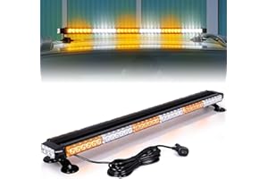 LINKITOM LED Strobe Light Bar -Aluminum Double Side Flashing 37.5'' 78 LED High Intensity Emergency Warning Lightbar w/Magnetic Base for Safety Construction Plow Truck Vehicles