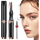 Heated Eyelash Curler - 2-in-1 Clip-Type Design, 3 Temperature Modes, USB Rechargeable Electric Eyelash Curler, Natural Curling 24H Long-Lasting Curl, Gift for Women, Brown Black A1