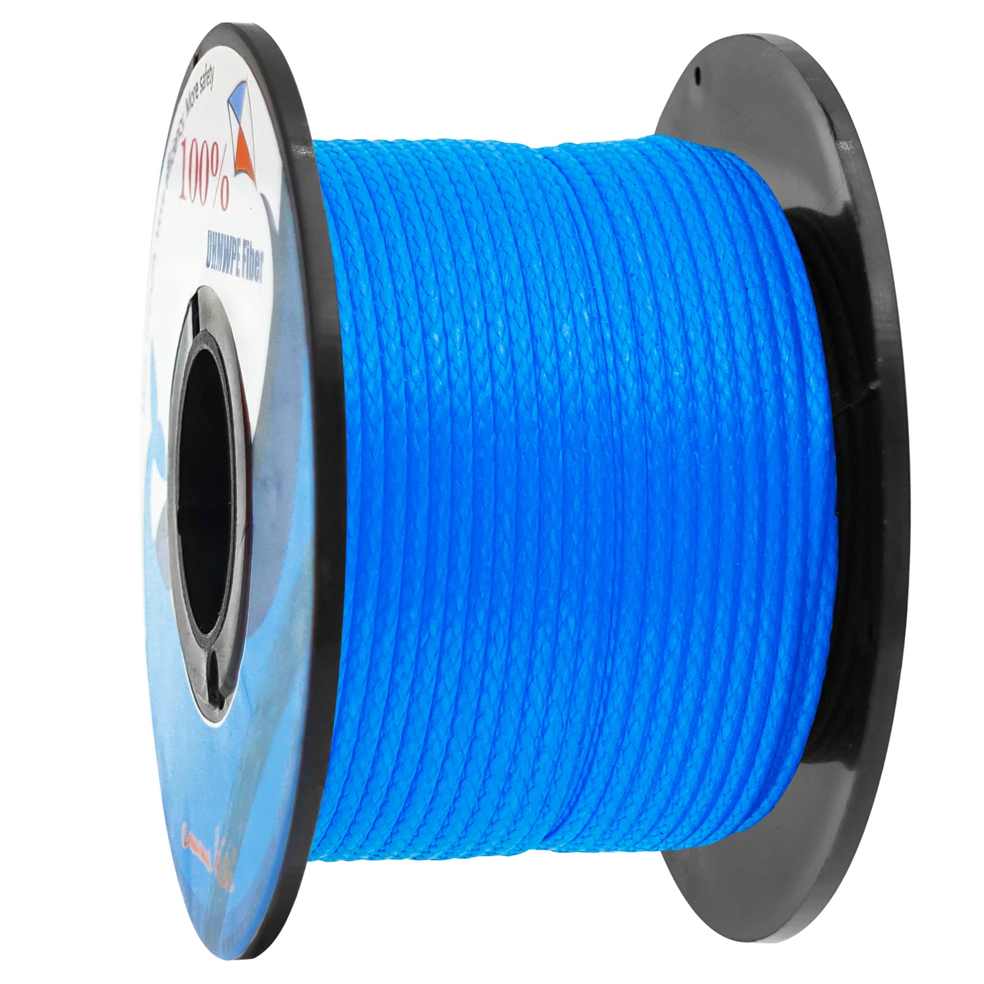 emma kites 100% UHMWPE Braided Cord 100Ft High Strength Low Stretch Utility Cord Guy Ropes 1.6mm for Tent Guyline Tarp Hammock Ridgeline 750Lb, Blue