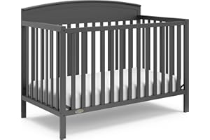 Graco Benton 5-in-1 Convertible Crib (Gray) – GREENGUARD Gold Certified, Converts from Baby Crib to Toddler Bed, Daybed and F