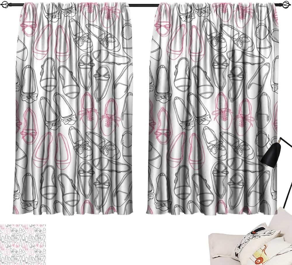 Hariiuet Customized Curtains Seamless Background of Shoes 72"x96",Bedroom Blackout Curtains