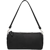 JOLLQUE Suede Crossbody Bag for Women, Luxury Small Barrel Clutch Handbag Purse, Fall Winter Shoulder Bags With Zipper