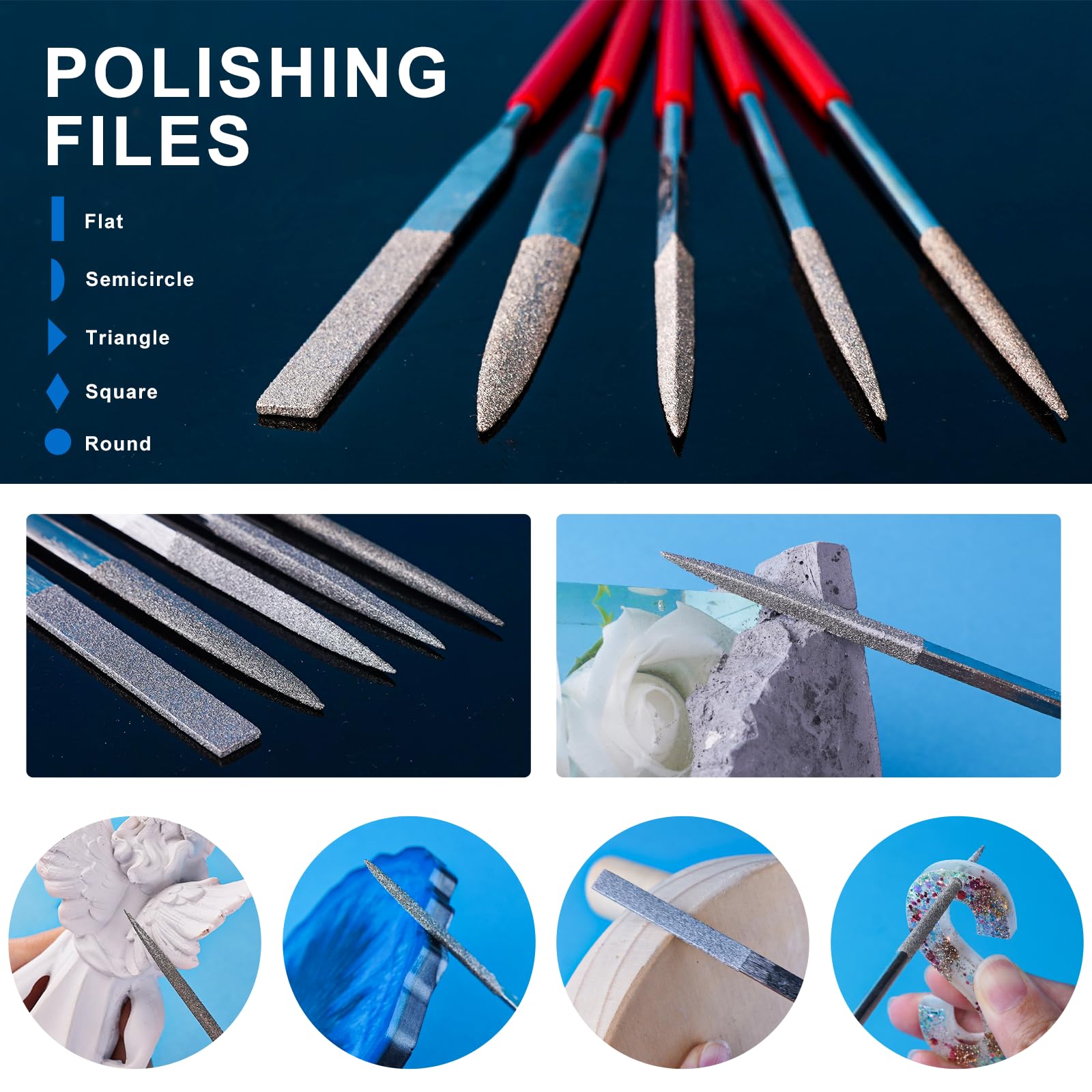 LET'S RESIN Polishing Kit,33Pcs Resin Supplies with Sandpaper,Resin File Kit,Polishing Strips&Blocks,Scissors,Wooden Brush,Cloth, Tools for Jewelry Making Supplies, Silicone Molds